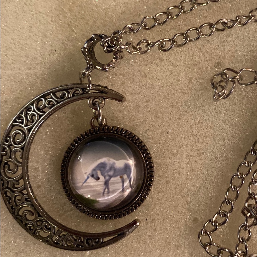 Unicorn 🦄 half moon necklace